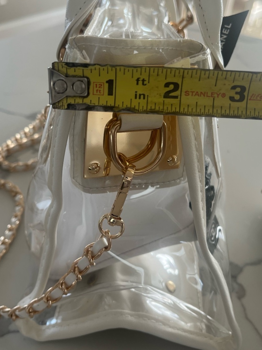 Custom Upcycled Chanel Beauté Clear Bag - Authentic Charms, Ribbon & Makeup Bag - Picture 9 of 16